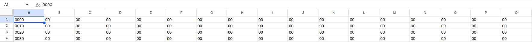 Google Sheets split text to columns end result